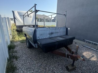 Custom Pickup Bed Dump Trailer with Ladder Rack and Tool Box