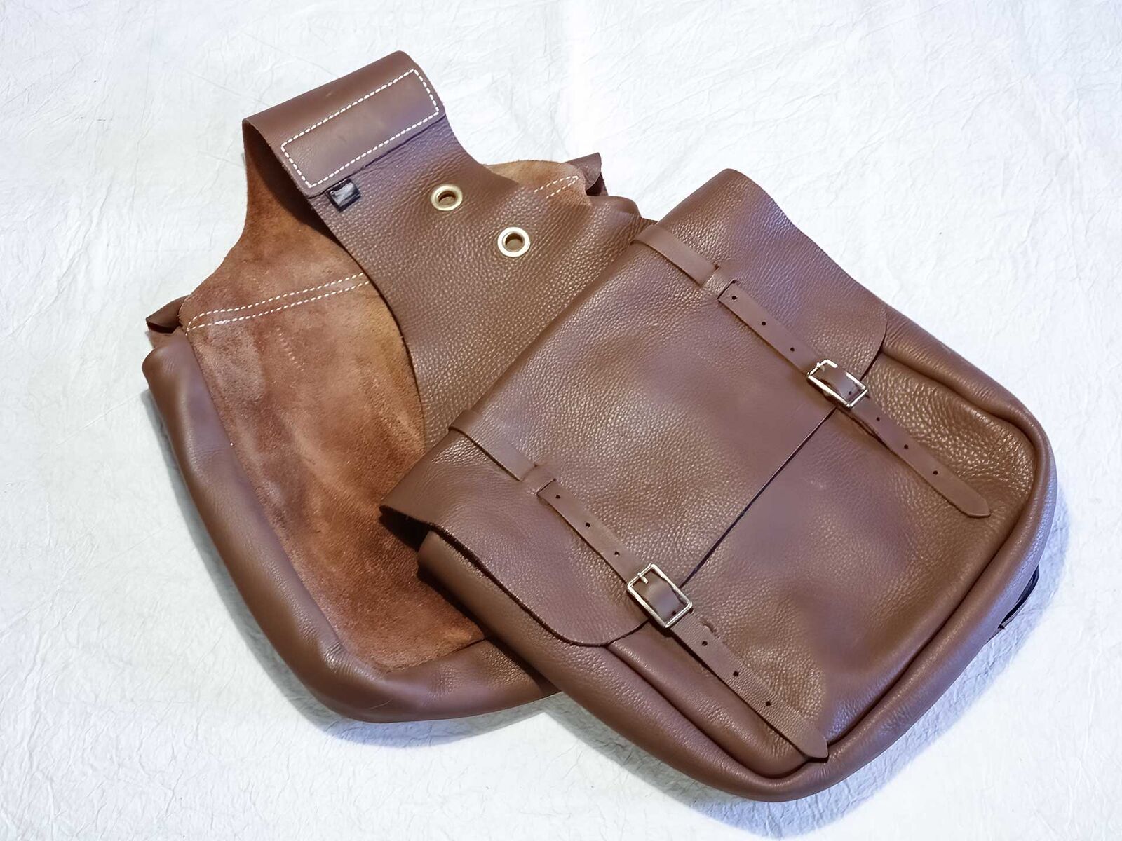 Weaver Chap Leather Saddle Bags, Brown