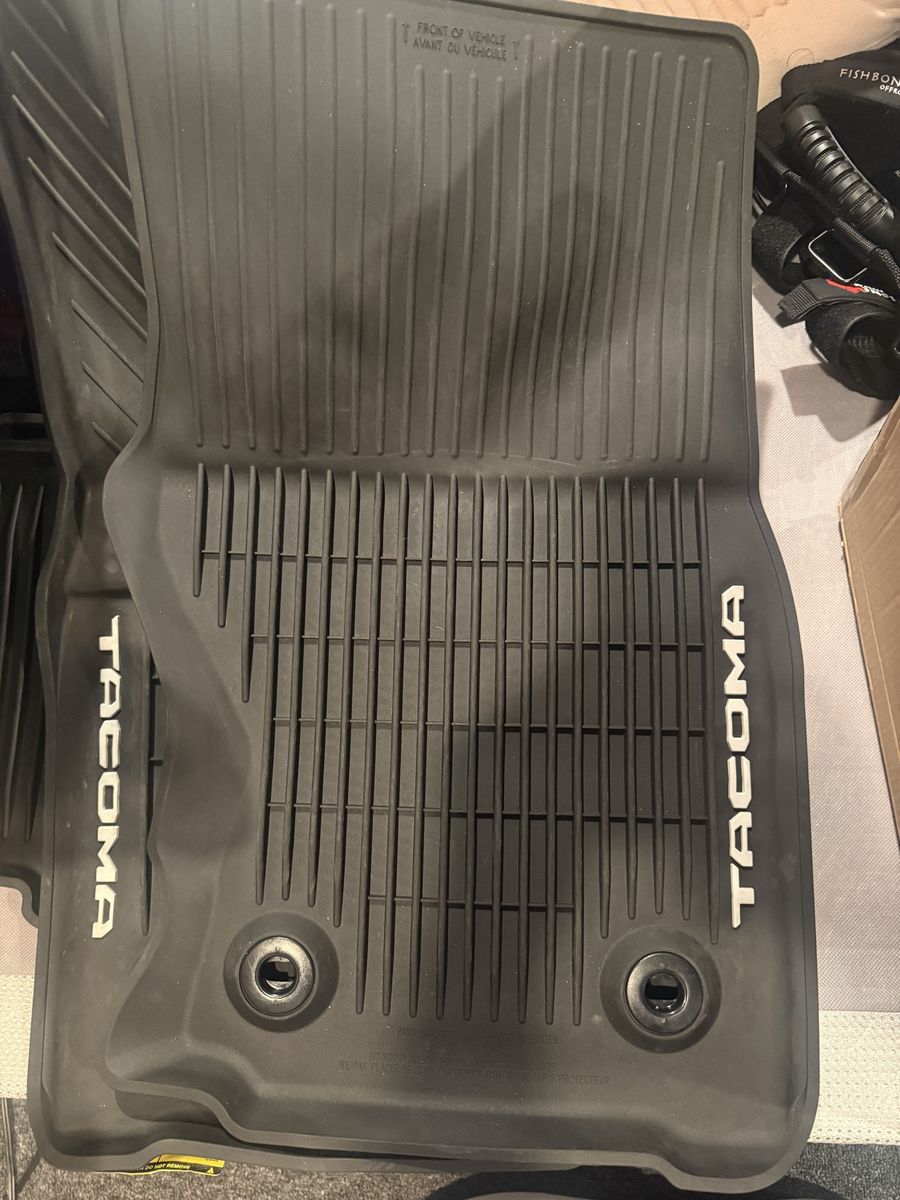 OEM Toyota Tacoma All-Weather Rubber Floor Mats & Carpet TRD Set Black. Will fit 2024- current Toyota Tacoma. 