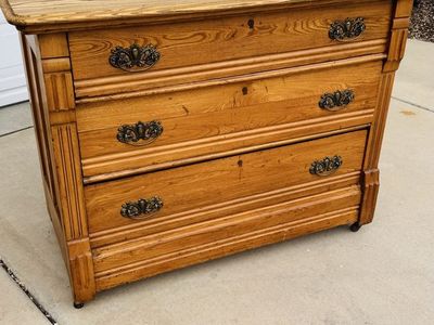 Restored Three Drawer Antique Dresser