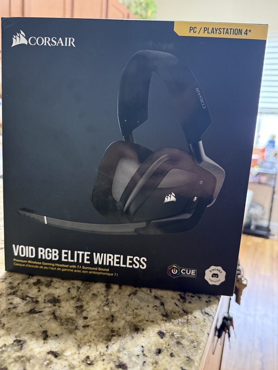 CORSAIR Void RGB Elite Wireless Gaming Headset 7.1 Surround Sound for PC/PS4