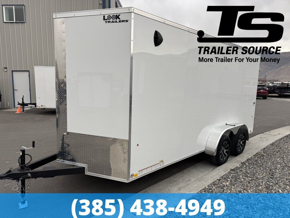 7x16 Look ST DLX Enclosed Cargo Trailer - 7'0" Interior - 7K GVWR - .080 PolyCor, Alloy Wheels, Barn Doors, Translucent Roof