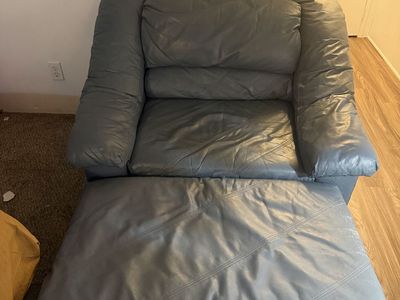 Blue leather chair