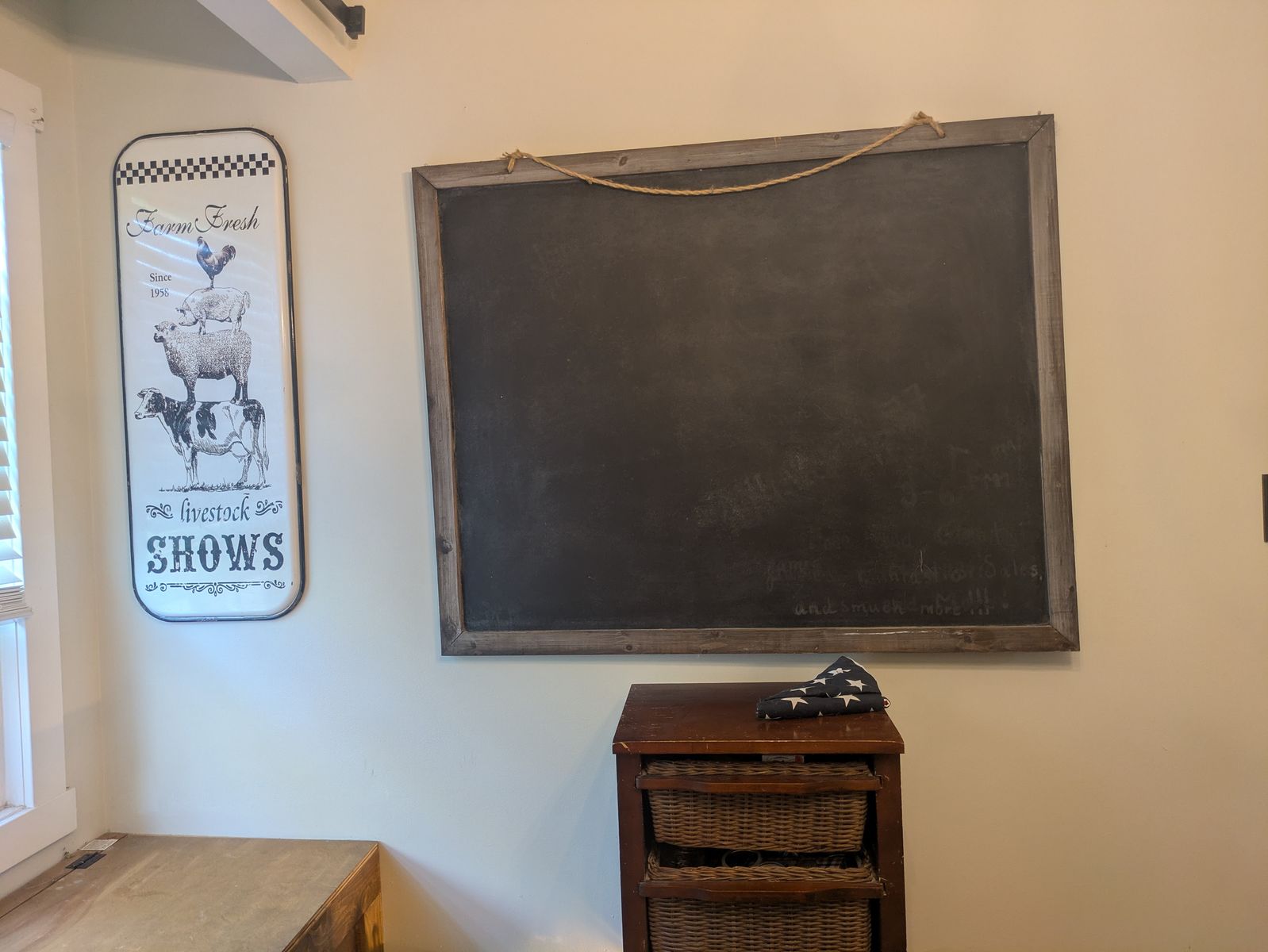 old wooden framed blackboard 