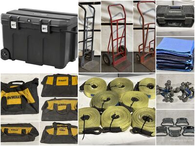 Tool Storage & Material Handling Items - Rolling Chests, Hand Boxes, Bags, Moving Blankets, Straps, Dollies, Casters, etc.