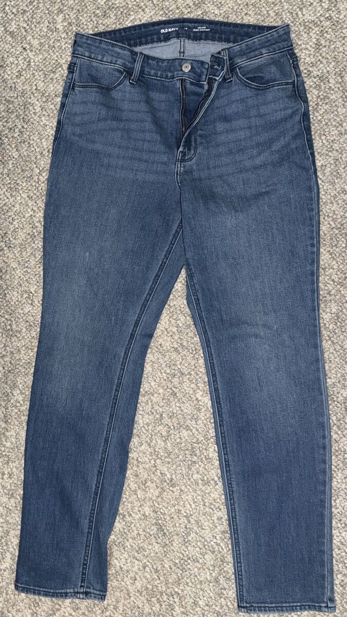 Sz 10 - Old Navy Jeans Women's Blue Wow Straight Stretch Denim High Rise
