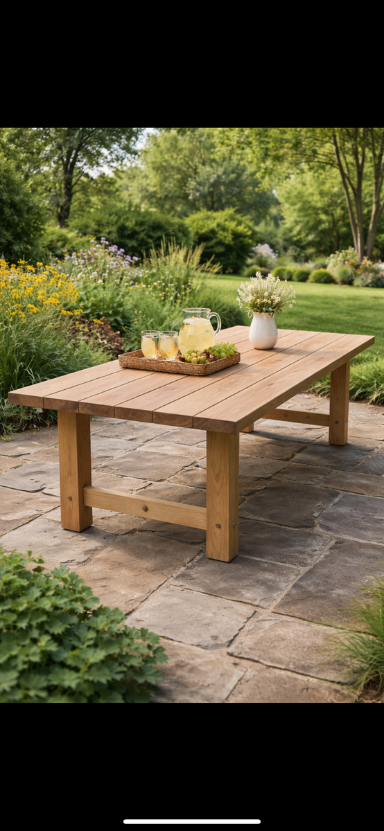 Custom Outdoor Oak Table