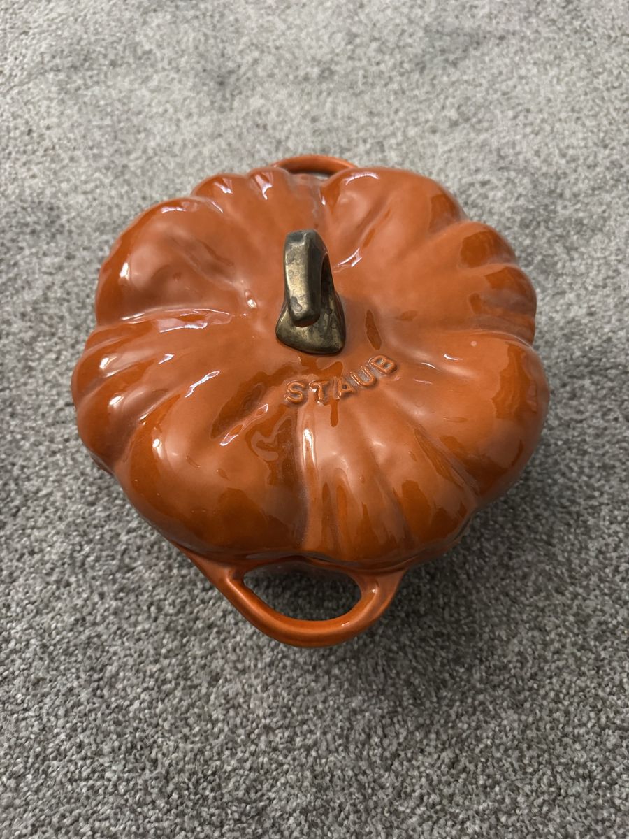 Staub Ceramic Pumpkin Cocotte Casserole Dish Orange