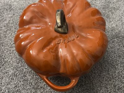 Staub Ceramic Pumpkin Cocotte Casserole Dish Orange