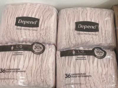 depend fresh protection underwear size large 36ct