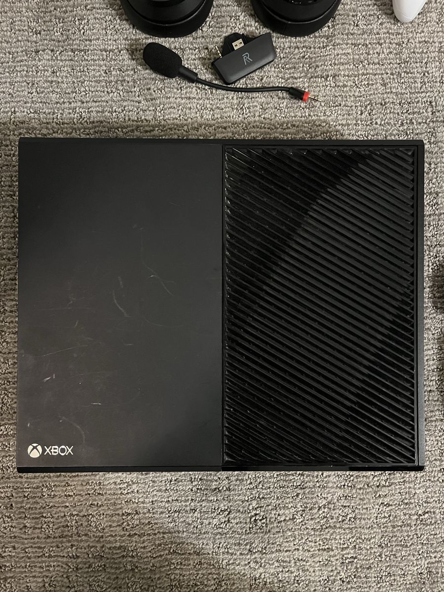 Xbox One Black 500GB Console, two wireless controllers, USB wireless controller and wired controller