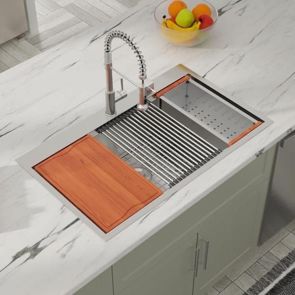 30" Stainless Steel Workstation Kitchen Sink