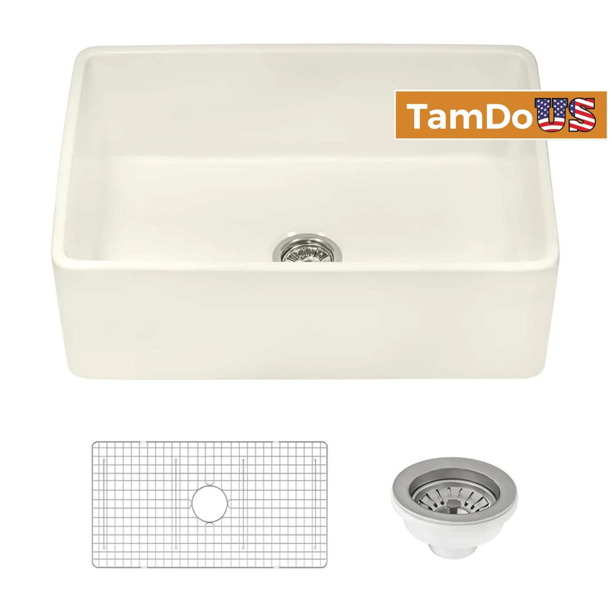 Ruvati Fiamma Undermount 33-in x 20-in Fireclay Single bowl Kitchen Sink