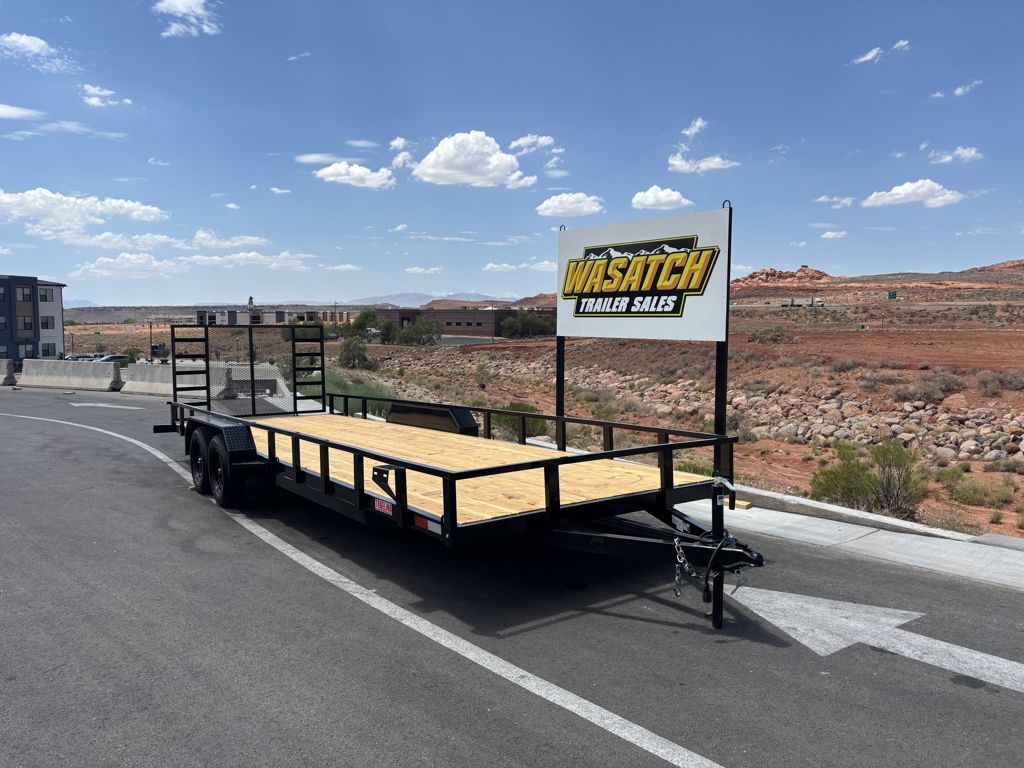 2027 7 Sons 7 X 24 Black Flatbed Utility Trailer