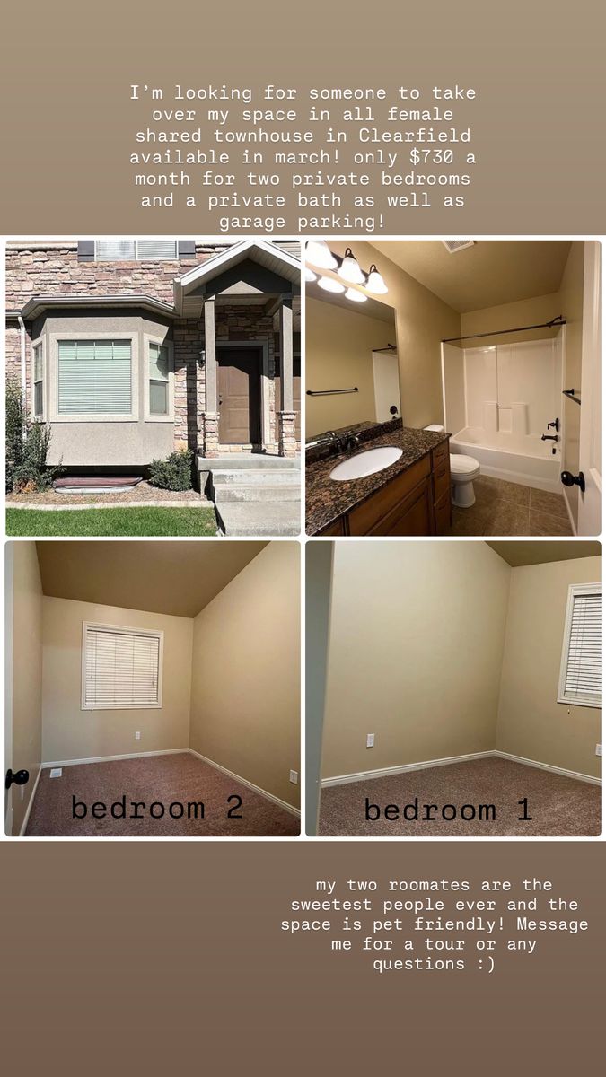 Two bed one bath room for rent