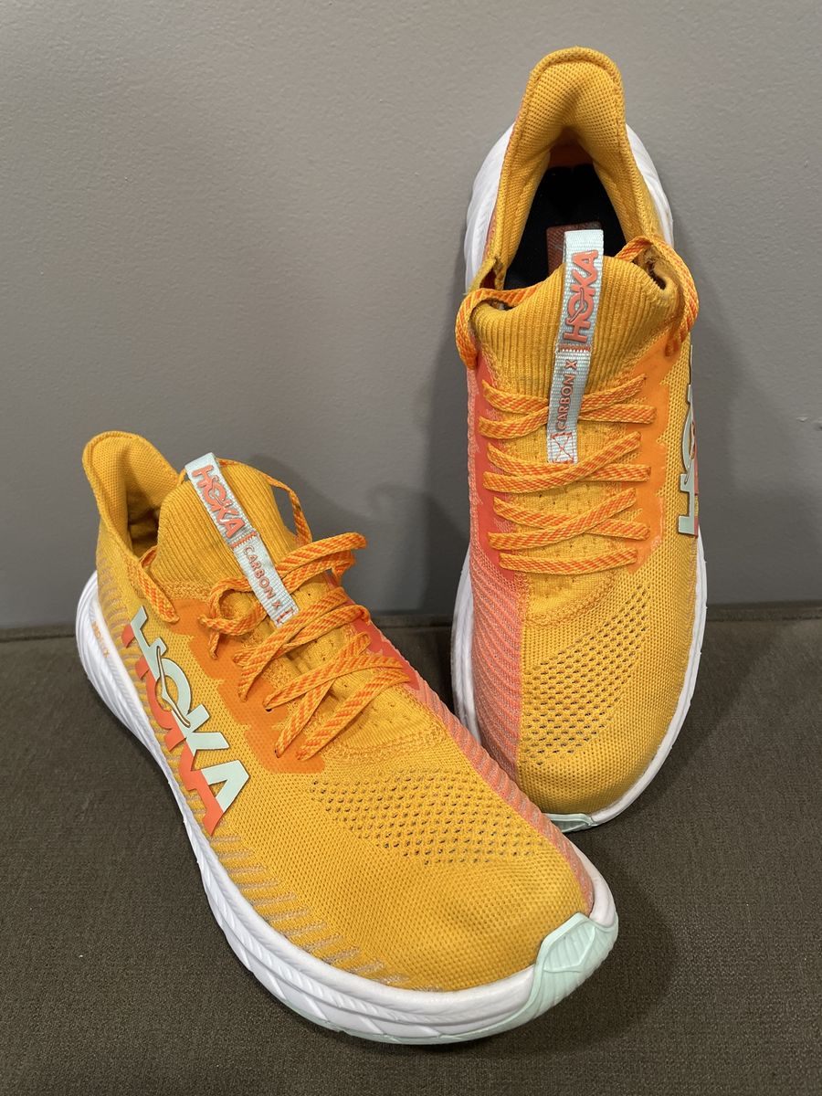 Hoka Carbon X3 Running Shoes Yellow/Orange size 9D