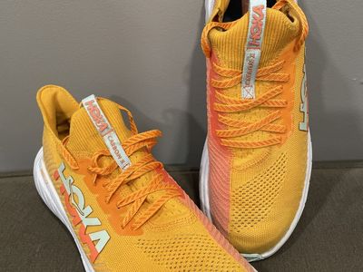 Hoka Carbon X3 Running Shoes Yellow/Orange size 9D
