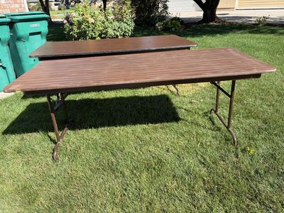STURDY WOOD AND METAL TABLES