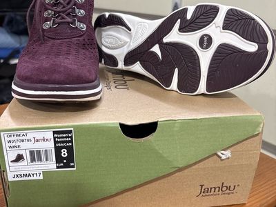 Jambu Offbeat WJ170BT05 Women's Wine Suede Ankle Boots - Size 8 (EU 39)