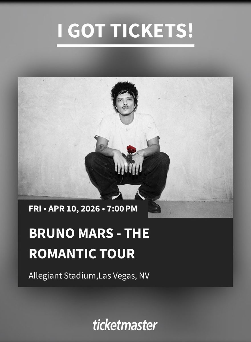Bruno Mars 2TIX Friday 4/10 $450each