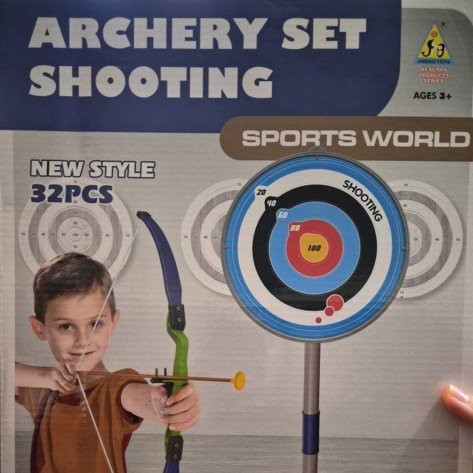 New Toys Kids Archery Set Sports World Bow and Target Stand 32 Piece Toy Set