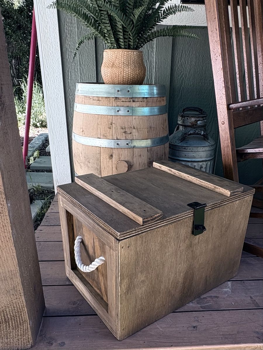 Custom made vintage style crate box
