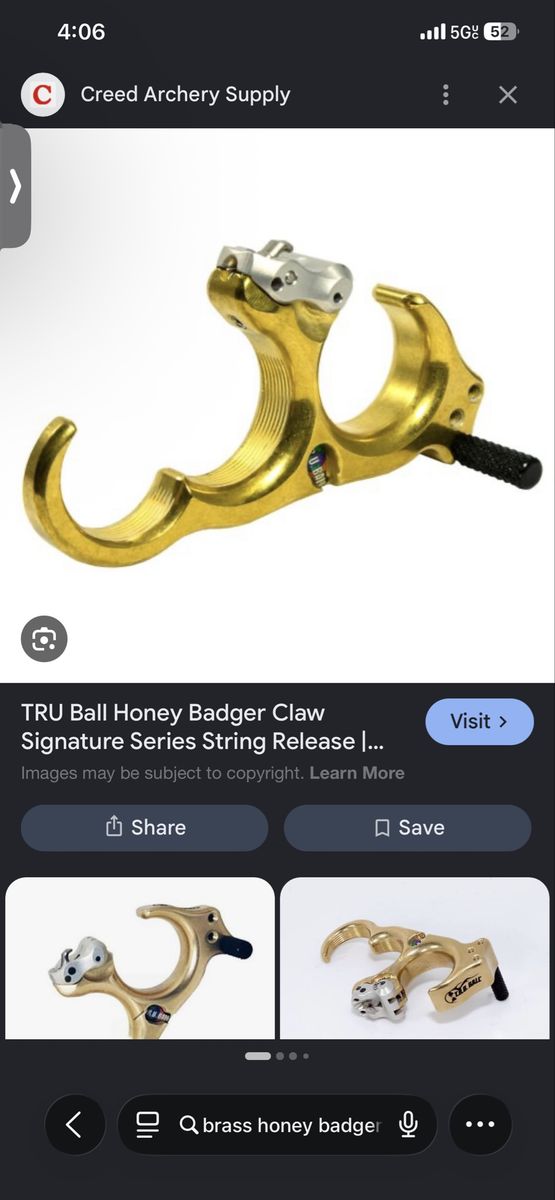 Brass Honey Badger claw