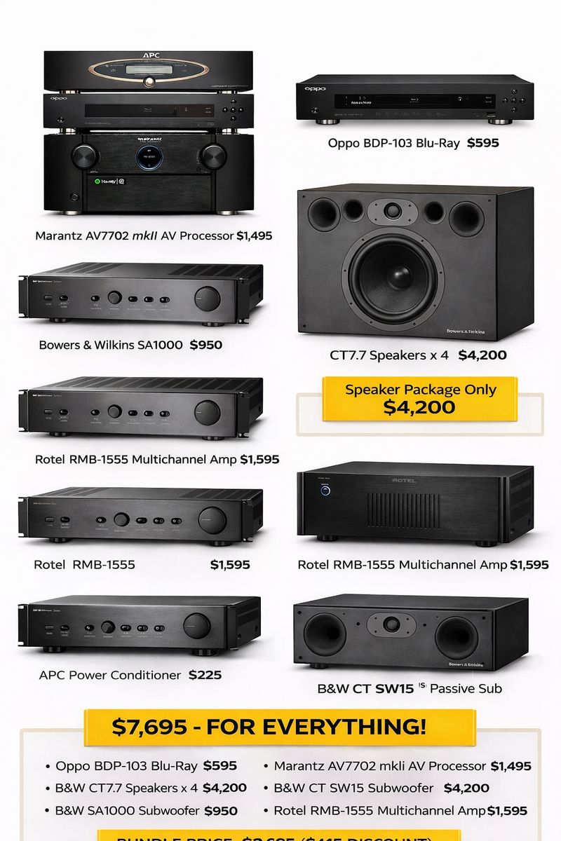 HIGH-END BOWERS & WiLKINS HOME THEATRE BUNDLE