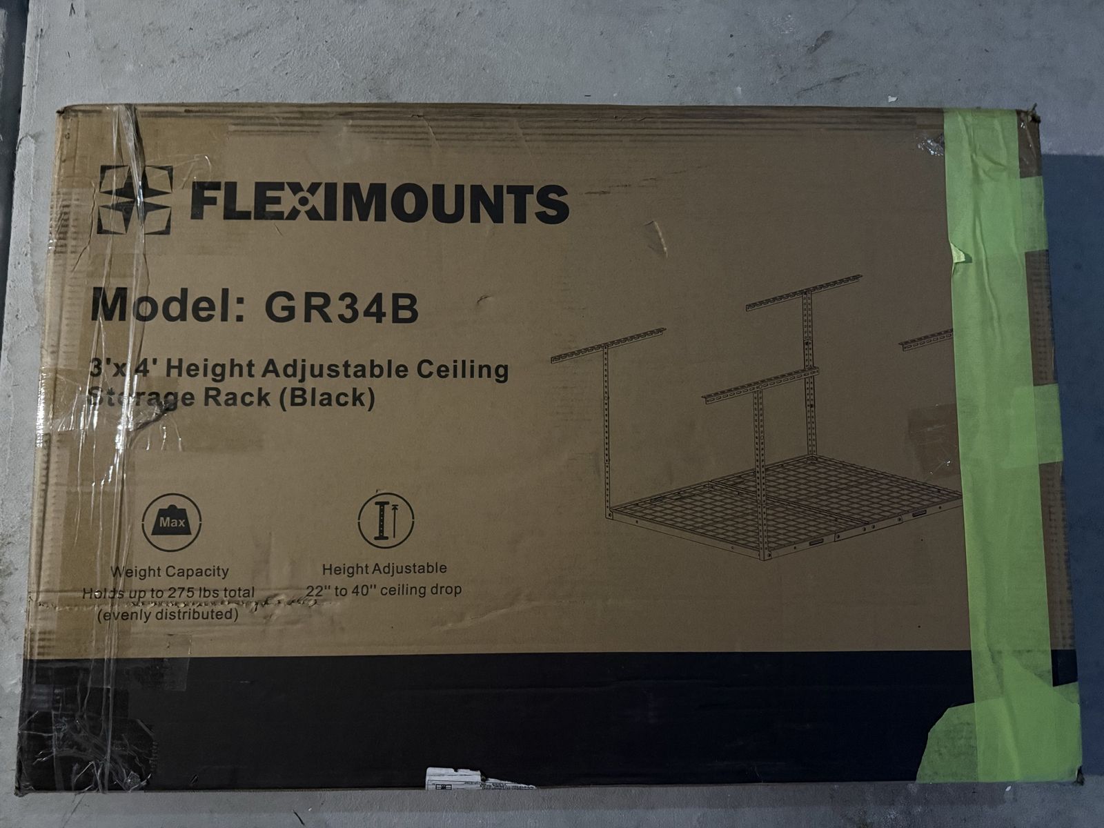 Fleximount Celling Storage Rack 3' X 4'