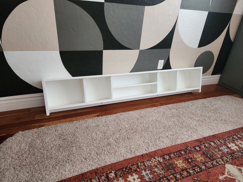 Large White Solid Wood Shelf