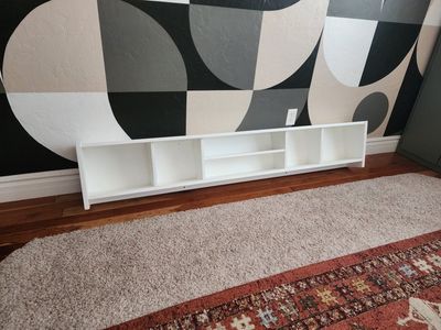 Large White Solid Wood Shelf