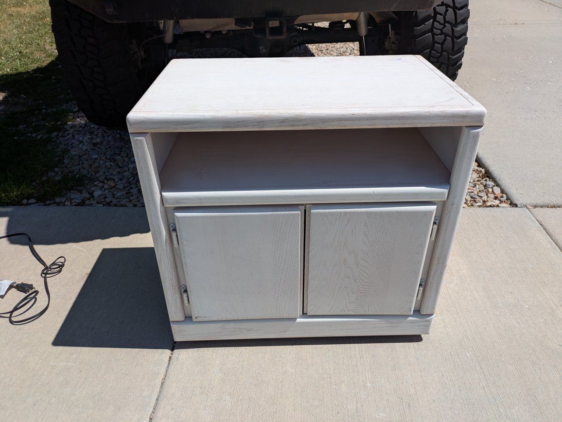 rolling side table with cupboards