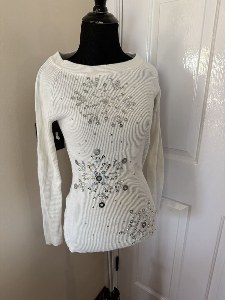 Adult bling snowflake size M silver sequins