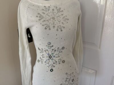 Adult bling snowflake size M silver sequins