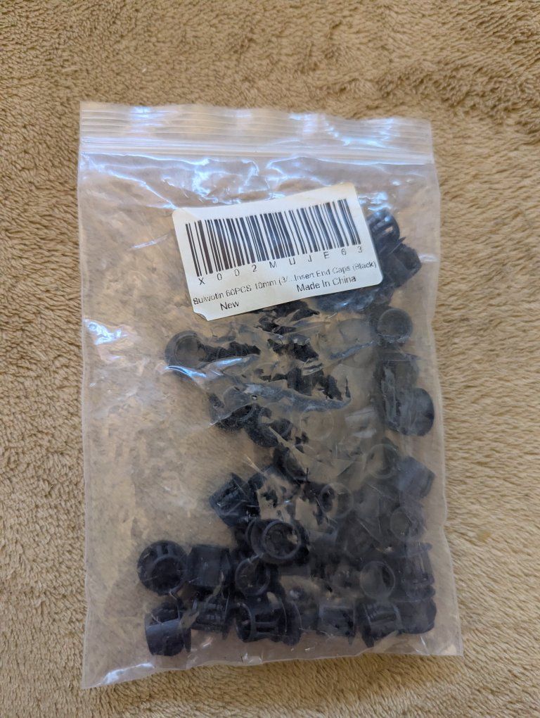 Suivotin 60PCS 10mm Black Insert End Caps New