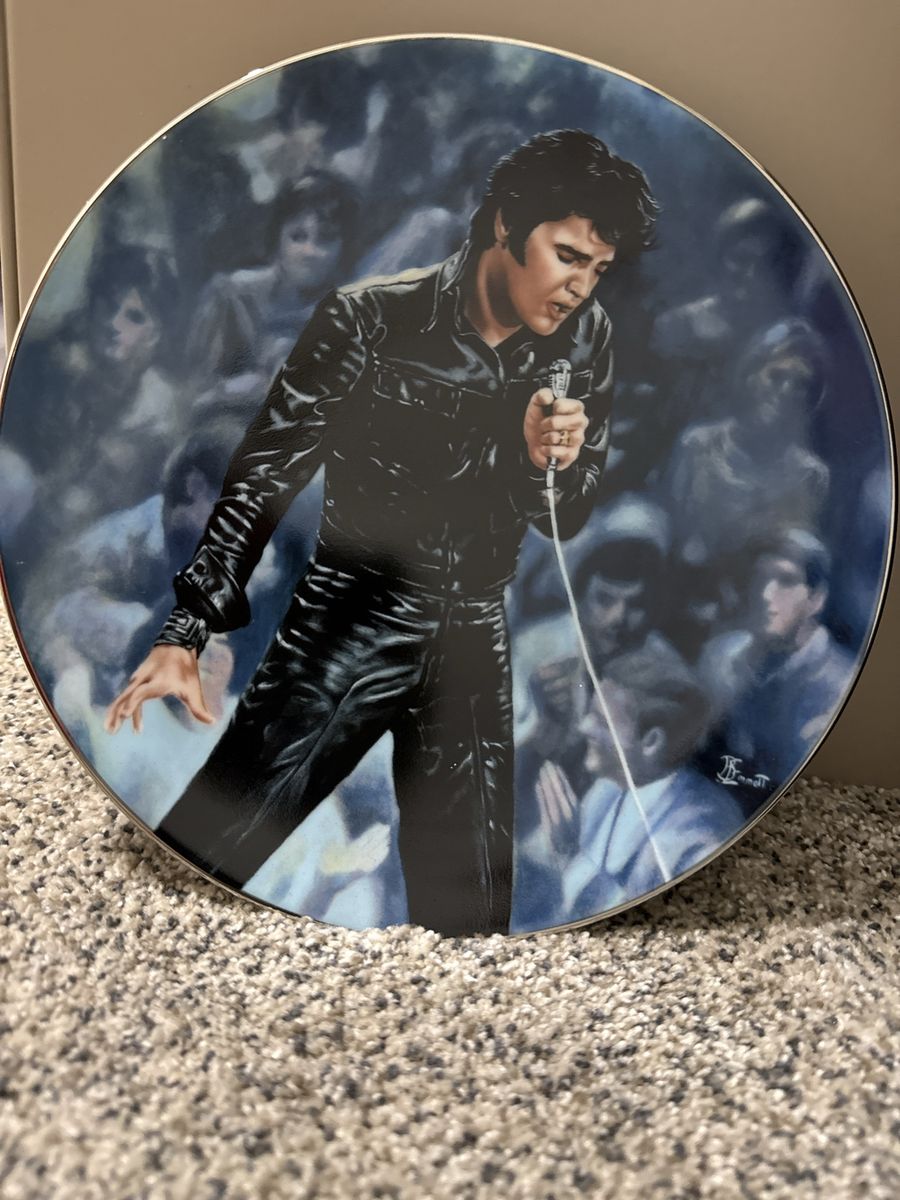 Delphi Elvis Presley '68 Comeback Special Collector Plate Bruce Emmett - In Performance LE
