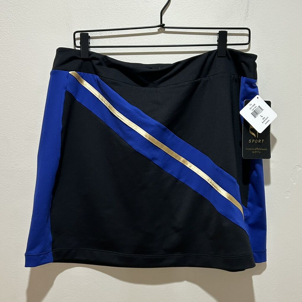 NWT EP Pro Black & Blue Golf Skort Size Large