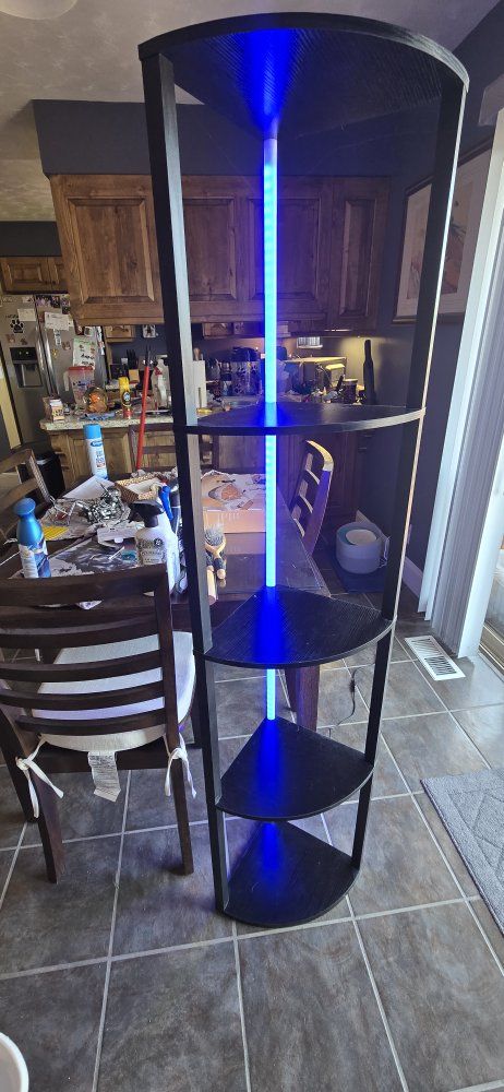 64" Corner Shelf Floor Lamp with RGB Color Changing LED Lighting and Remote Control