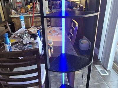 64" Corner Shelf Floor Lamp with RGB Color Changing LED Lighting and Remote Control