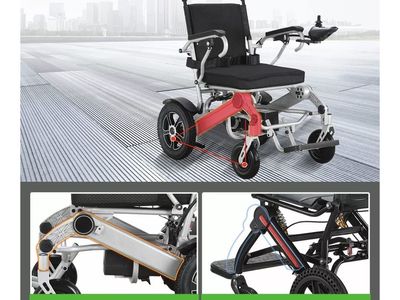 Aluminum Alloy Travel Folding Electric Wheelchair For The Elderly New In The Box