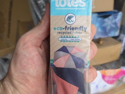 Totes Eco-Friendly Recycled Fabric Umbrella Multi-Color New