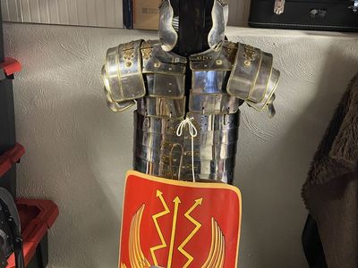 Roman Lorica Segmentata Armor Set with Galea Helmet & Scutum Shield - Full Size Display Prop