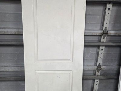 Pre-Owned White Arched Top 32 inch x 80 inch 2-Panel Interior Door - Solid Core, Right-Hand Swing
