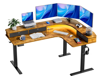 Sit Stand Up Desk with 3 Drawers