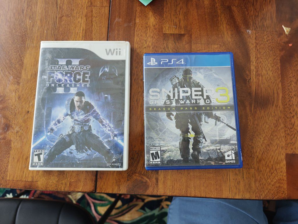 Star wars Force unleashed 2 and sniper 3 Ghost warrior