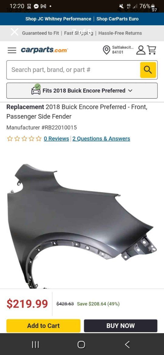2017 - 2022 Buick Encore