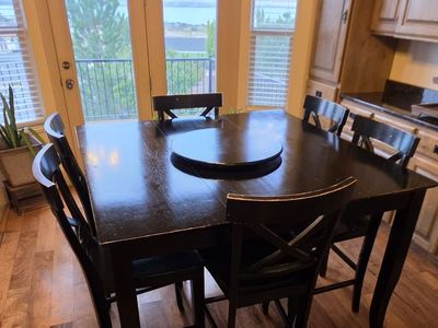 Rcwilley Black Counter Height Dining table Set with 6 Chairs