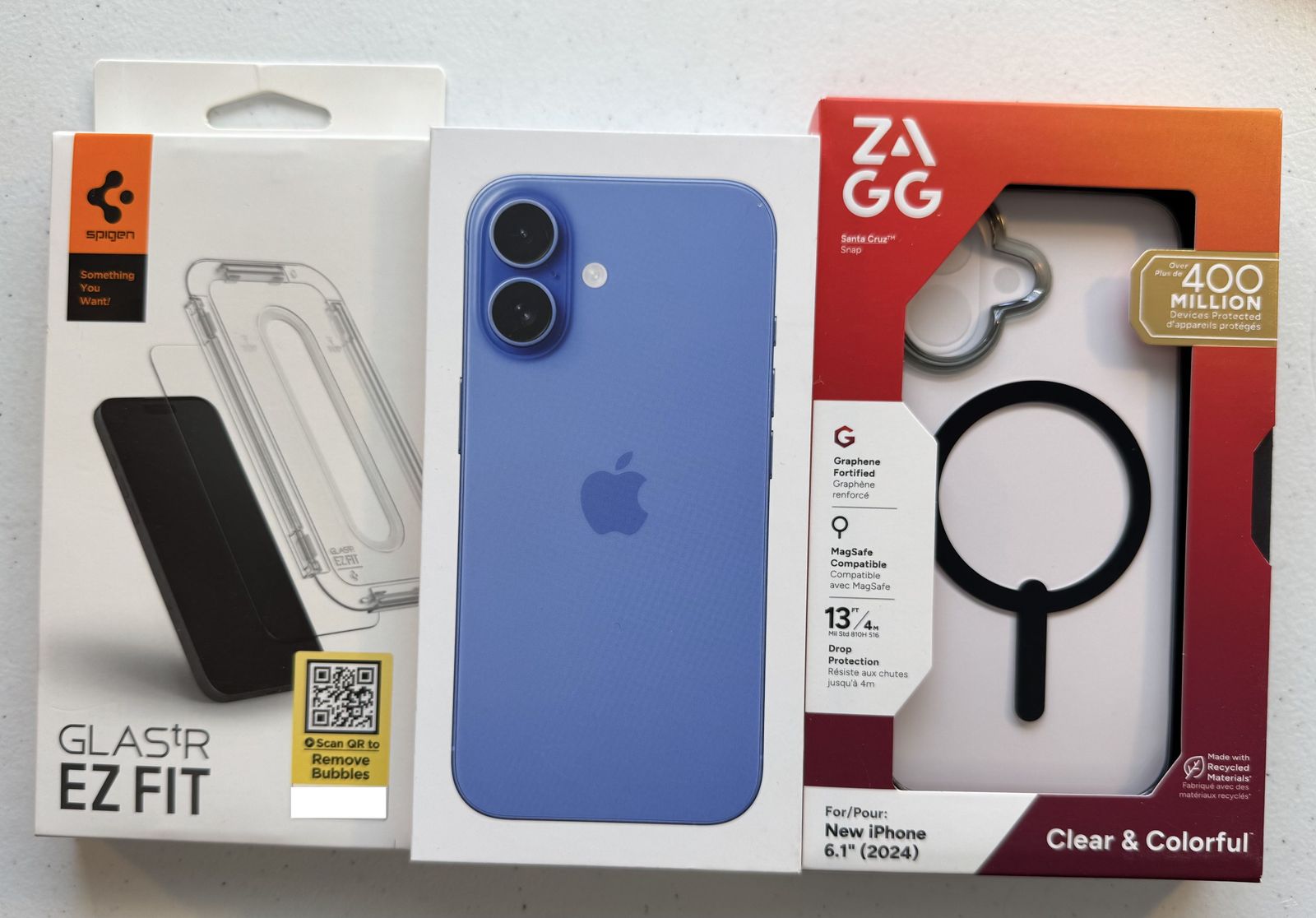 Apple iPhone 16 128GB Ultramarine Blue Unlocked Bundle 100% Battery Health