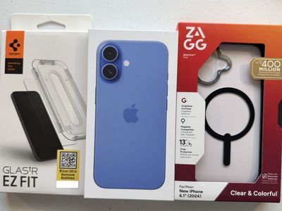 Apple iPhone 16 128GB Ultramarine Blue Unlocked Bundle 100% Battery Health