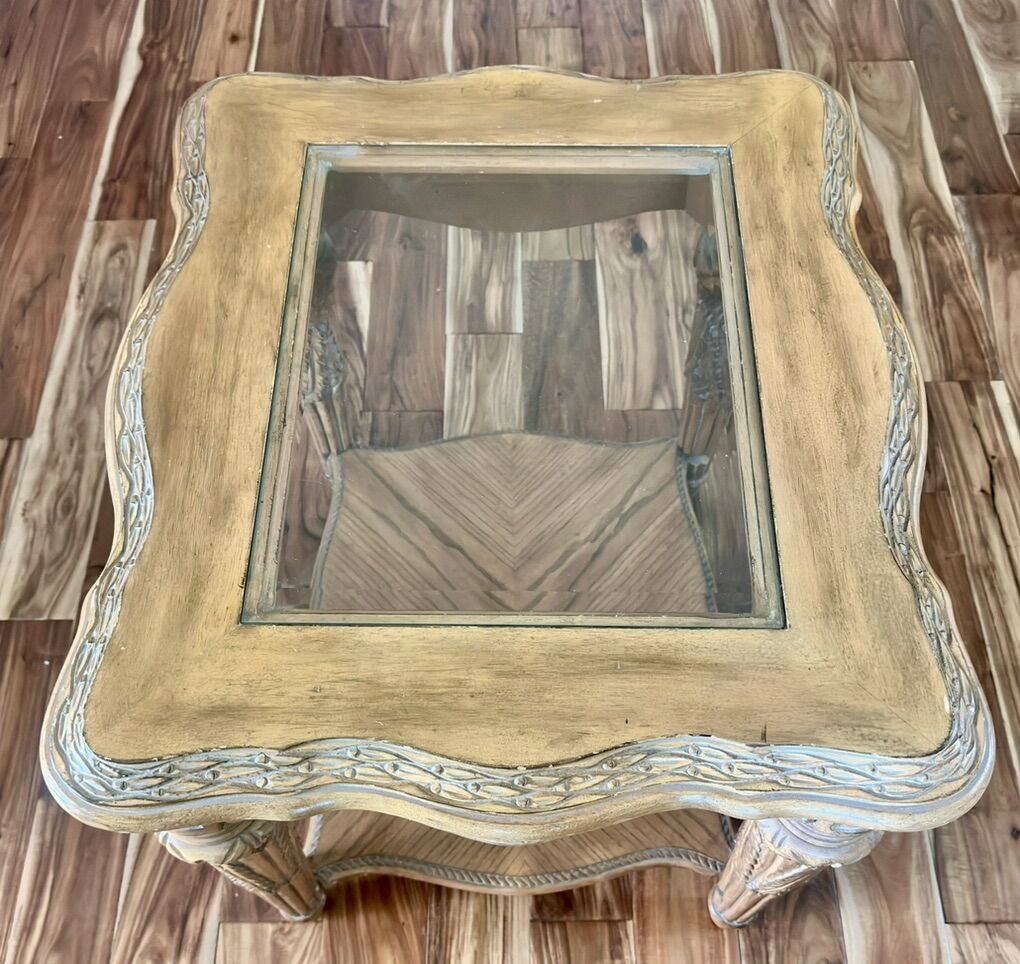 Wood /Glass Top End Table